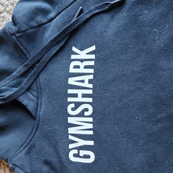 Gymshark Black Cropped Hoodie Size Medium - Picture 2 of 6